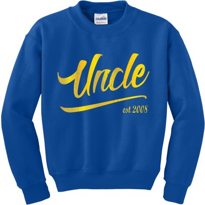 Uncle Est 2008 Auntie New Niece Nephew Aunt Love Together Meaningful Gift Kids Sweatshirt