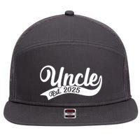 Uncle Est. 2025 New Baby Niece Nephew 7 Panel Mesh Trucker Snapback Hat