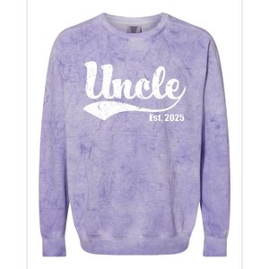 Uncle Est. 2025 Sporty Family Gift Colorblast Crewneck Sweatshirt