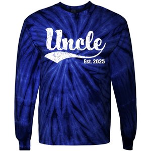 Uncle Est. 2025 Sporty Family Gift Tie-Dye Long Sleeve Shirt