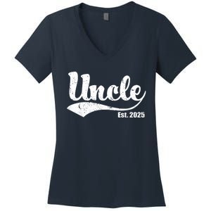 Uncle Est. 2025 Sporty Family Gift Women's V-Neck T-Shirt