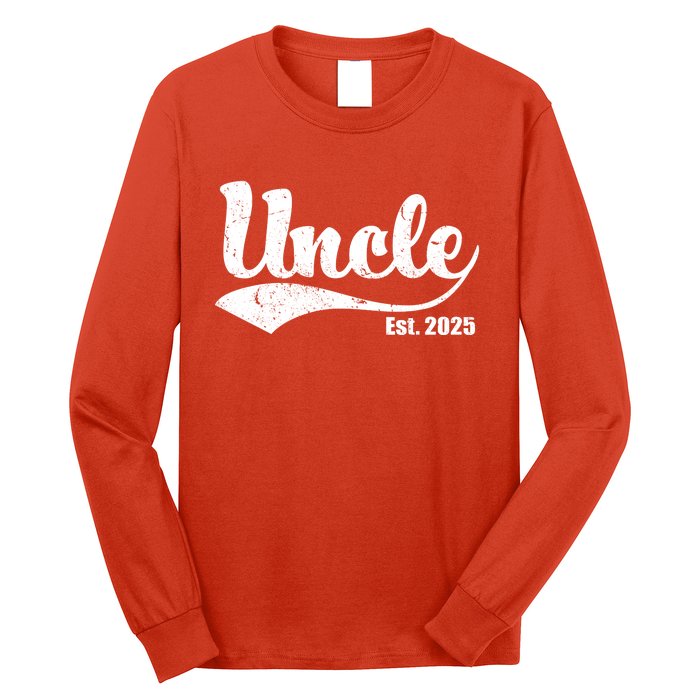 Uncle Est. 2025 Sporty Family Gift Long Sleeve Shirt