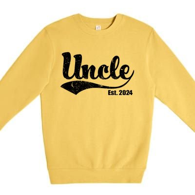 Uncle Est. 2024 Sporty Family Gift Premium Crewneck Sweatshirt