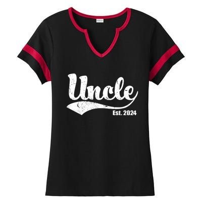 Uncle Est. 2024 Sporty Family Gift Ladies Halftime Notch Neck Tee