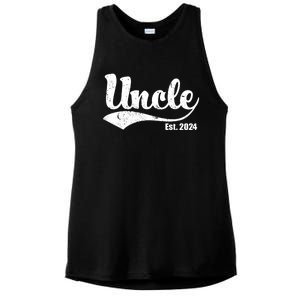 Uncle Est. 2024 Sporty Family Gift Ladies PosiCharge Tri-Blend Wicking Tank