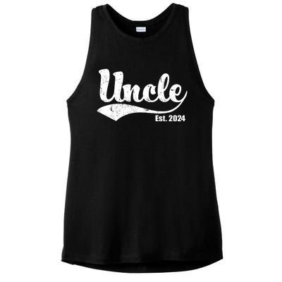 Uncle Est. 2024 Sporty Family Gift Ladies PosiCharge Tri-Blend Wicking Tank