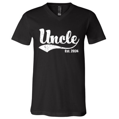 Uncle Est. 2024 Sporty Family Gift V-Neck T-Shirt