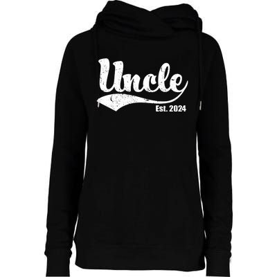 Uncle Est. 2024 Sporty Family Gift Womens Funnel Neck Pullover Hood