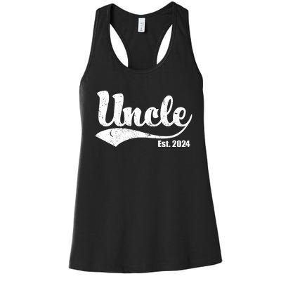 Uncle Est. 2024 Sporty Family Gift Women's Racerback Tank