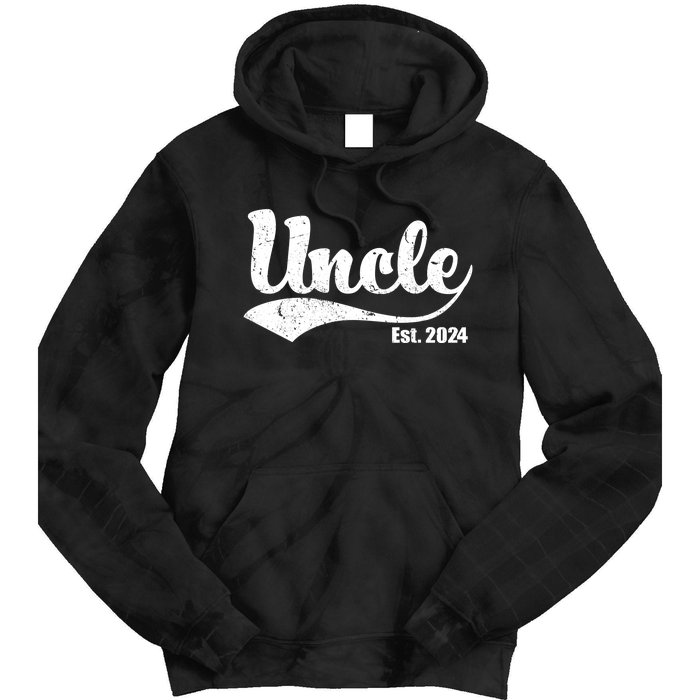 Uncle Est. 2024 Sporty Family Gift Tie Dye Hoodie