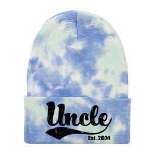 Uncle Est. 2024 Sporty Family Gift Tie Dye 12in Knit Beanie