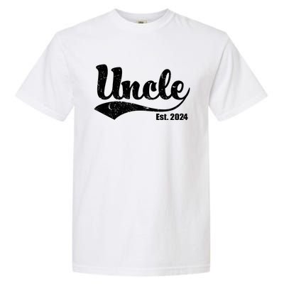 Uncle Est. 2024 Sporty Family Gift Garment-Dyed Heavyweight T-Shirt