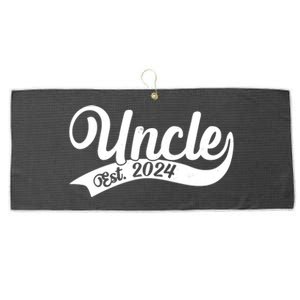 Uncle Est. 2024 New Baby Niece Nephew Large Microfiber Waffle Golf Towel