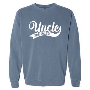 Uncle Est. 2024 New Baby Niece Nephew Garment-Dyed Sweatshirt