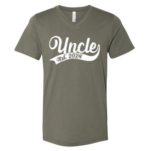 Uncle Est. 2024 New Baby Niece Nephew V-Neck T-Shirt