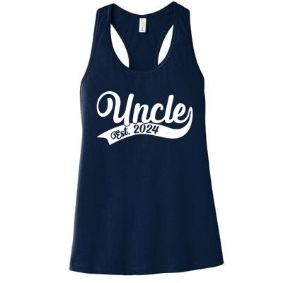 Uncle Est. 2024 New Baby Niece Nephew Women's Racerback Tank