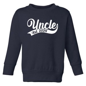 Uncle Est. 2024 New Baby Niece Nephew Toddler Sweatshirt