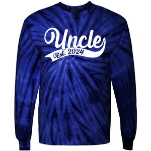 Uncle Est. 2024 New Baby Niece Nephew Tie-Dye Long Sleeve Shirt