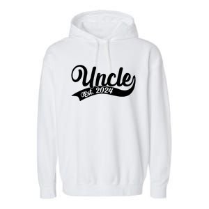 Uncle Est. 2024 New Baby Niece Nephew Garment-Dyed Fleece Hoodie