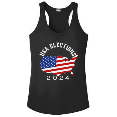 USA Elections 2024 funny american flag Ladies PosiCharge Competitor Racerback Tank