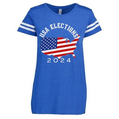 USA Elections 2024 funny american flag Enza Ladies Jersey Football T-Shirt