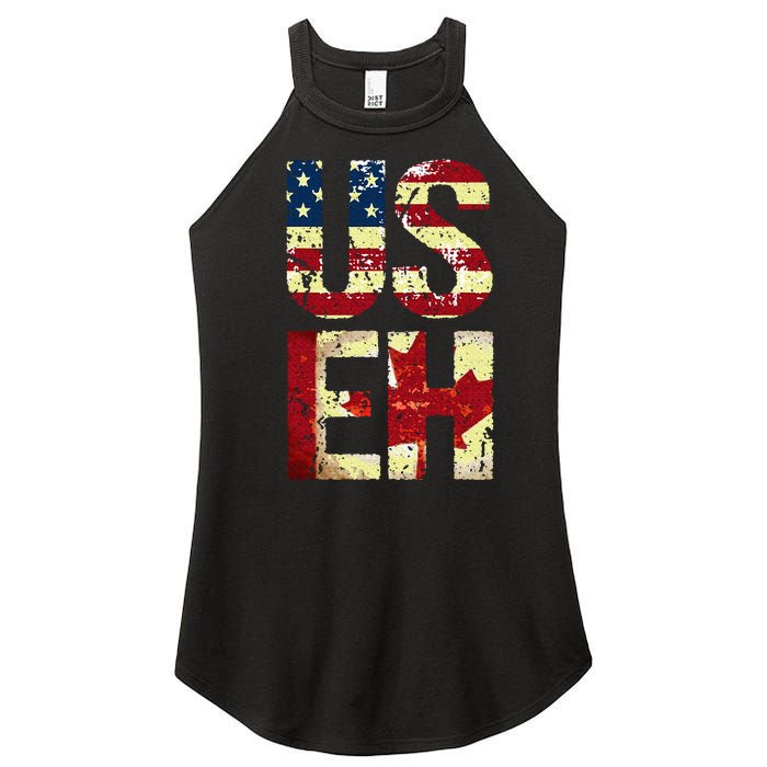 Us Eh America Canada Flag Funny American Canadian Women’s Perfect Tri Rocker Tank