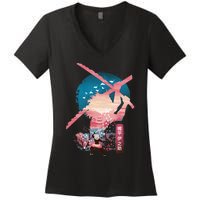 Ukiyo E Breath Of The Beast Women's V-Neck T-Shirt