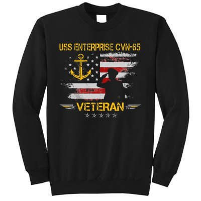 USS Enterprise CVN 65 Aircraft Carrier Veteran Flag Vintage Sweatshirt