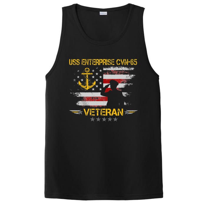 USS Enterprise CVN 65 Aircraft Carrier Veteran Flag Vintage PosiCharge Competitor Tank