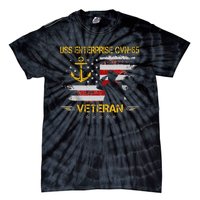 USS Enterprise CVN 65 Aircraft Carrier Veteran Flag Vintage Tie-Dye T-Shirt