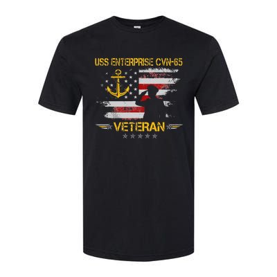 USS Enterprise CVN 65 Aircraft Carrier Veteran Flag Vintage Softstyle CVC T-Shirt