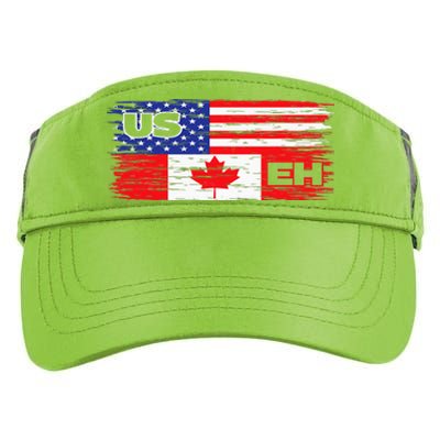 US EH Canada America Flag Maple Leaf Proud Canuck Roots Adult Drive Performance Visor