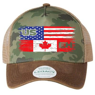 US EH Canada America Flag Maple Leaf Proud Canuck Roots Legacy Tie Dye Trucker Hat