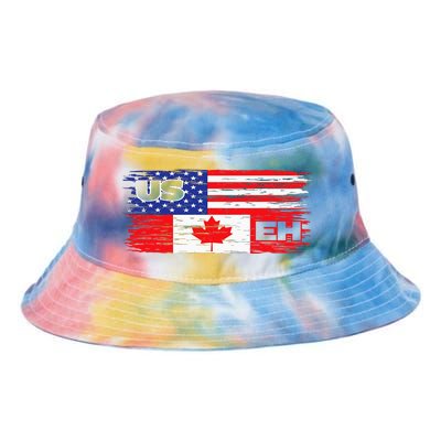 US EH Canada America Flag Maple Leaf Proud Canuck Roots Tie Dye Newport Bucket Hat