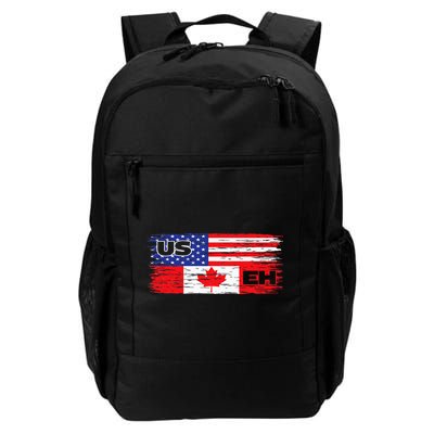 US EH Canada America Flag Maple Leaf Proud Canuck Roots Backpack