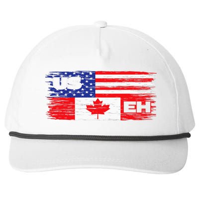 US EH Canada America Flag Maple Leaf Proud Canuck Roots Snapback Five-Panel Rope Hat