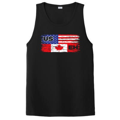 US EH Canada America Flag Maple Leaf Proud Canuck Roots PosiCharge Competitor Tank