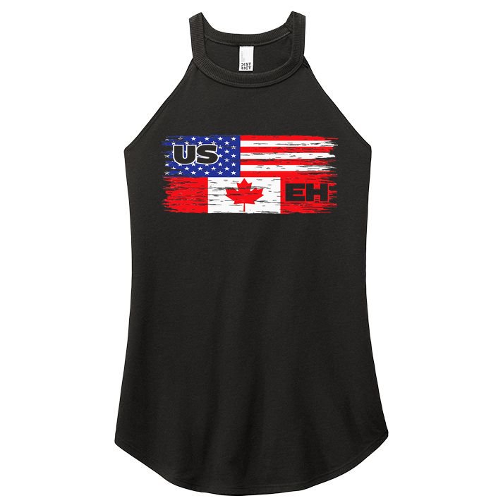 US EH Canada America Flag Maple Leaf Proud Canuck Roots Women's Perfect Tri Rocker Tank