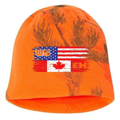 US EH Canada America Flag Maple Leaf Proud Canuck Roots Kati - Camo Knit Beanie