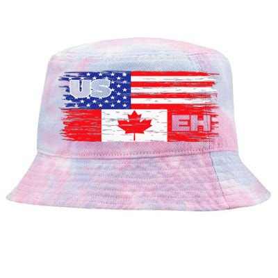 US EH Canada America Flag Maple Leaf Proud Canuck Roots Tie-Dyed Bucket Hat