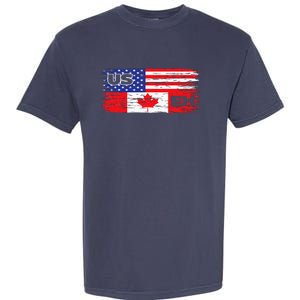 US EH Canada America Flag Maple Leaf Proud Canuck Roots Garment-Dyed Heavyweight T-Shirt