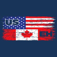 US EH Canada America Flag Maple Leaf Proud Canuck Roots 7 Panel Mesh Trucker Snapback Hat