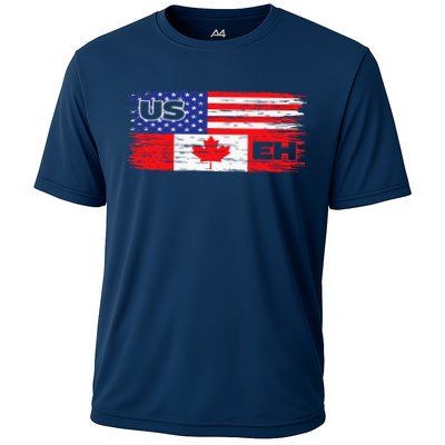 US EH Canada America Flag Maple Leaf Proud Canuck Roots Performance Shirt