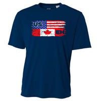 US EH Canada America Flag Maple Leaf Proud Canuck Roots Cooling Performance Crew T-Shirt