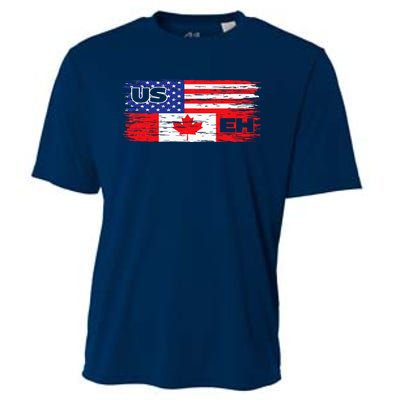 US EH Canada America Flag Maple Leaf Proud Canuck Roots Cooling Performance Crew T-Shirt