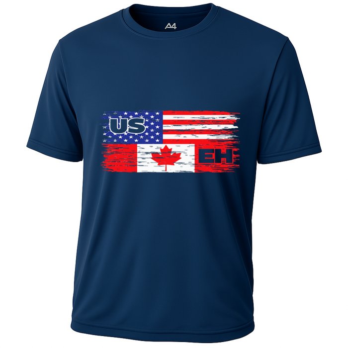 US EH Canada America Flag Maple Leaf Proud Canuck Roots Cooling Performance Crew T-Shirt