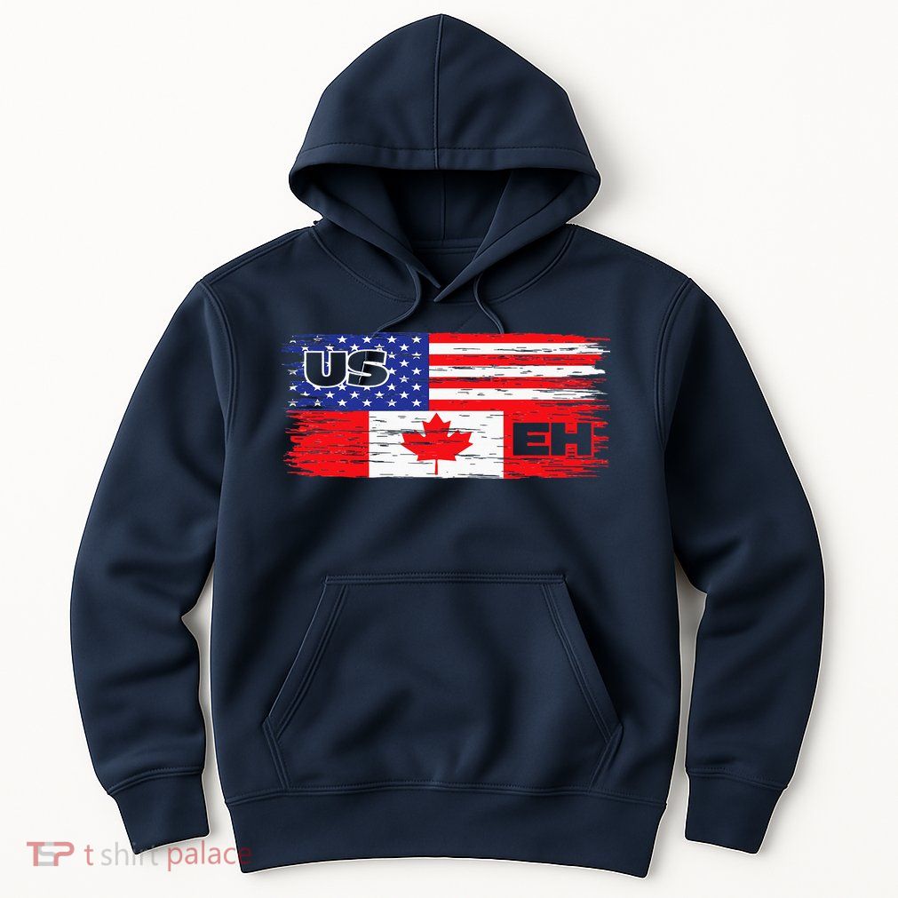 US EH Canada America Flag Maple Leaf Proud Canuck Roots Hoodie