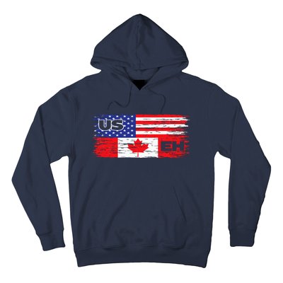 US EH Canada America Flag Maple Leaf Proud Canuck Roots Hoodie