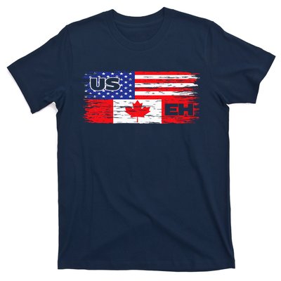 US EH Canada America Flag Maple Leaf Proud Canuck Roots T-Shirt