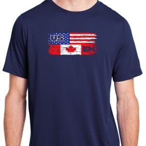 US EH Canada America Flag Maple Leaf Proud Canuck Roots Adult ChromaSoft Performance T-Shirt